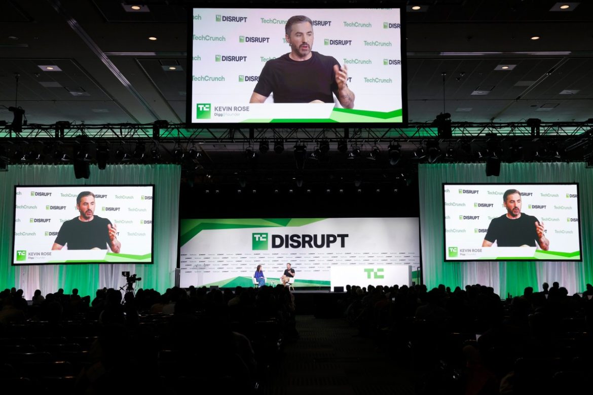 Connie Loizos, Editor-in-Chief & GM of TechCrunch, and Kevin Rose, Founder, Digg, speak onstage during day three of TechCrunch Disrupt 2025 at Moscone Center on October 29, 2025 in San Francisco, California.
